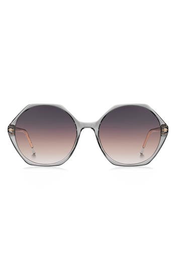 Hugo Boss Boss 56mm Geometric Sunglasses In Gray