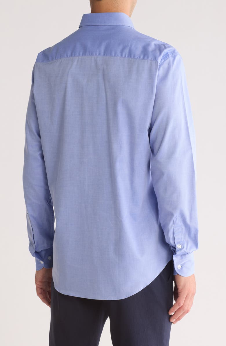 Armani Collezioni Solid Cotton Twill Dress Shirt, Alternate, color, Sky Blue