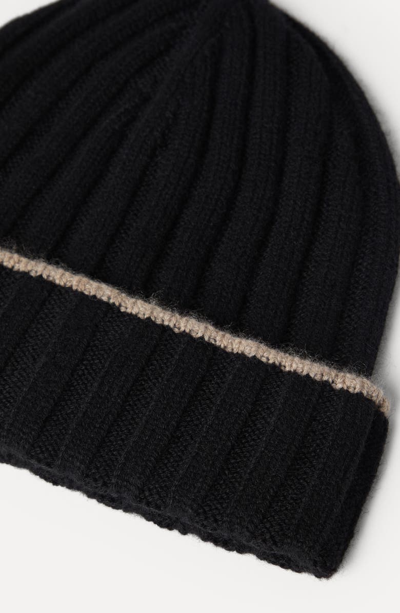 Brunello Cucinelli Cashmere rib knit beanie, Alternate, color, Black