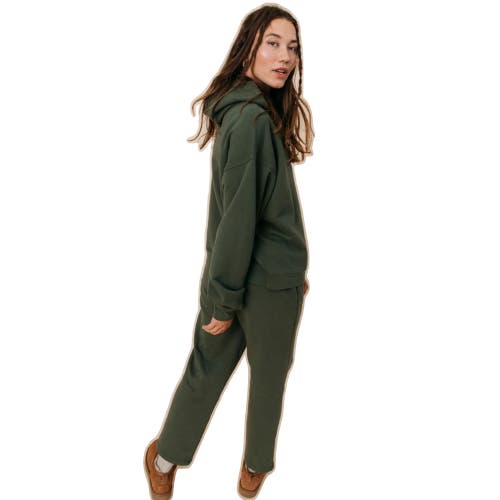 Ocio Organic Cotton Teddy Cropped Pant In Green