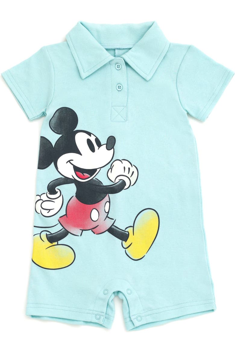 Mickey Mouse 2-Pack One Piece Rompers, Alternate, color, Mickey Blue White