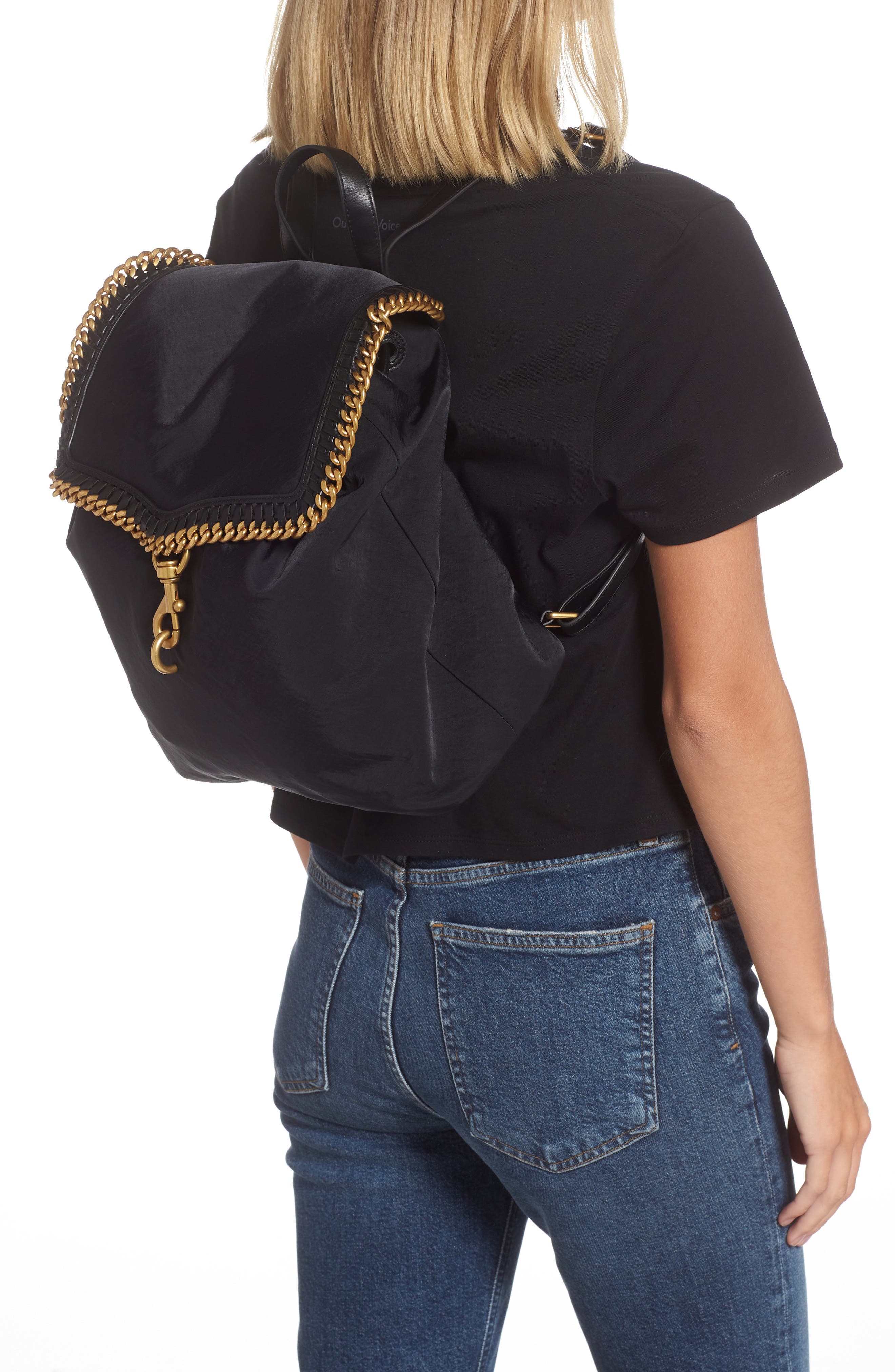 Rebecca Minkoff Woven Chain Backpack, Alternate, color, 