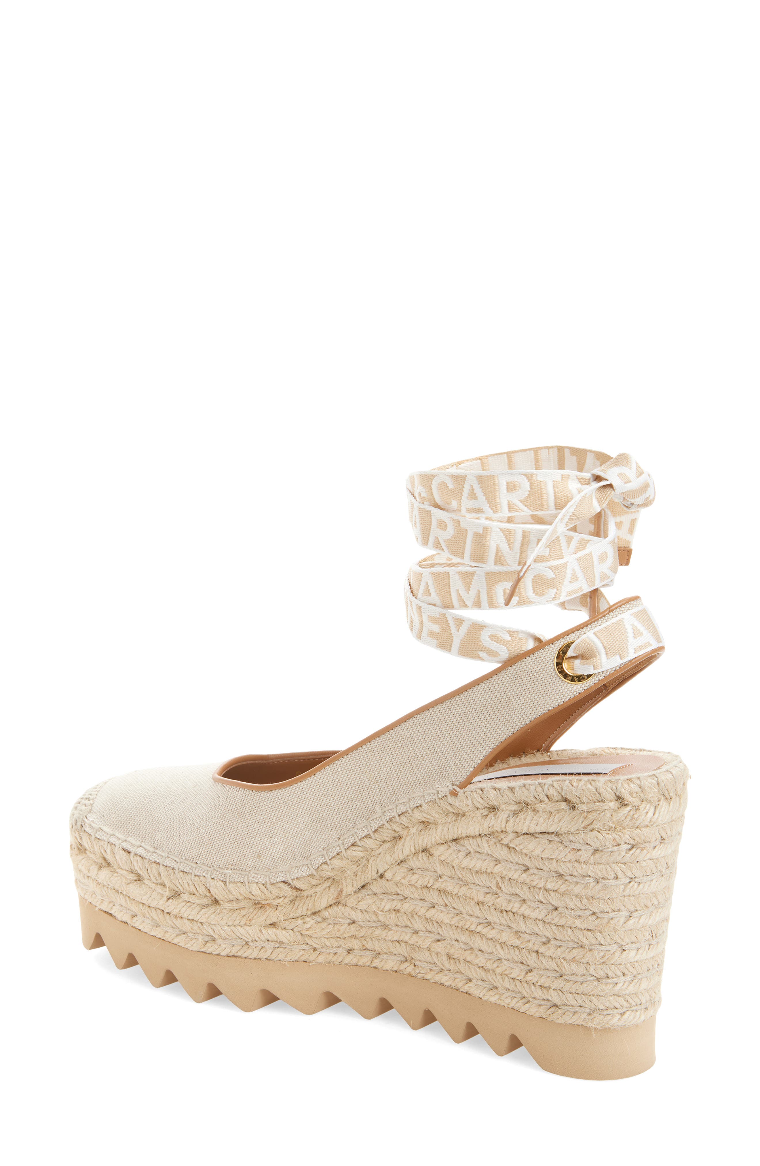 Stella McCartney Gaia Espadrille Wedge Slingback Pump, Alternate, color, Ecru