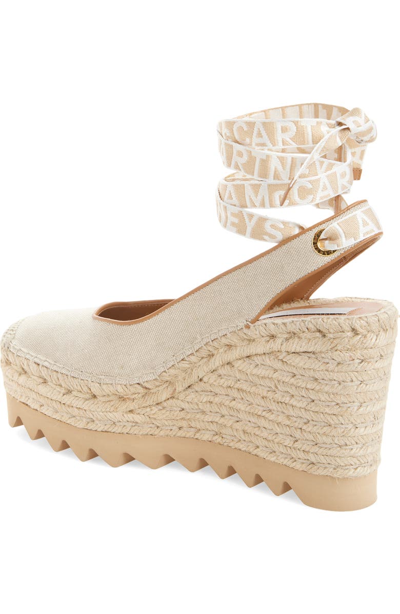Stella McCartney Gaia Espadrille Wedge Slingback Pump, Alternate, color, Ecru