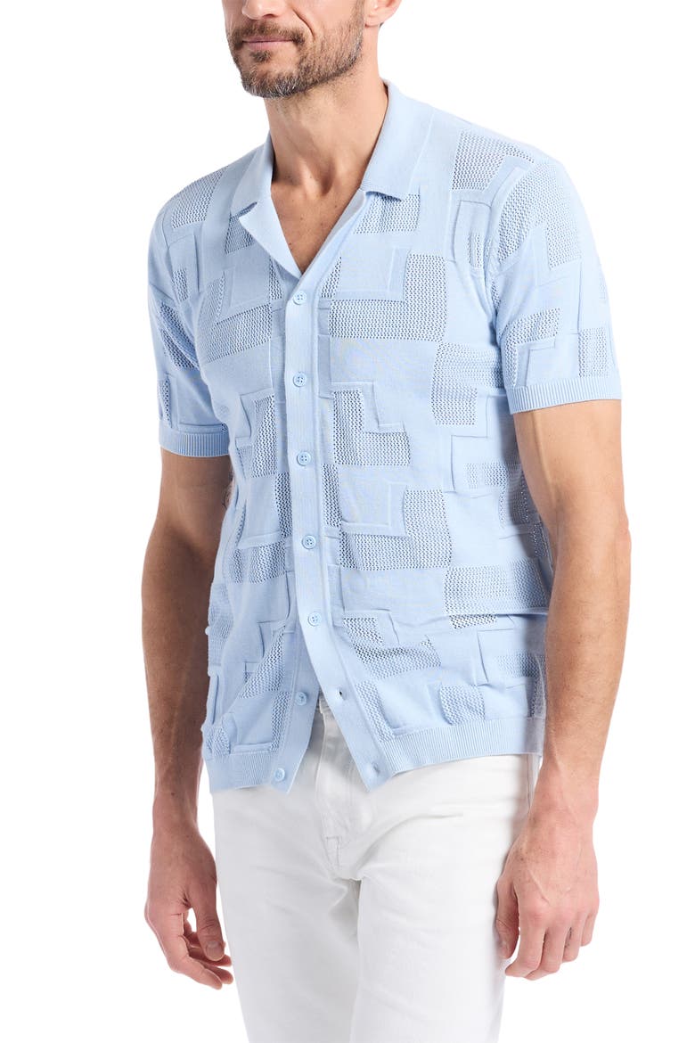 Drayford Cotton Button-Up Sweater, Alternate, color, LIGHT BLUE