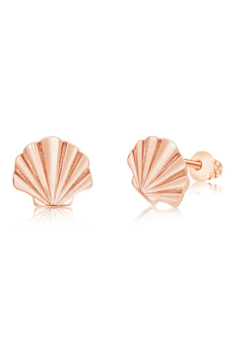 Kids' Shell Earrings, Main, color, ROSE GOLD