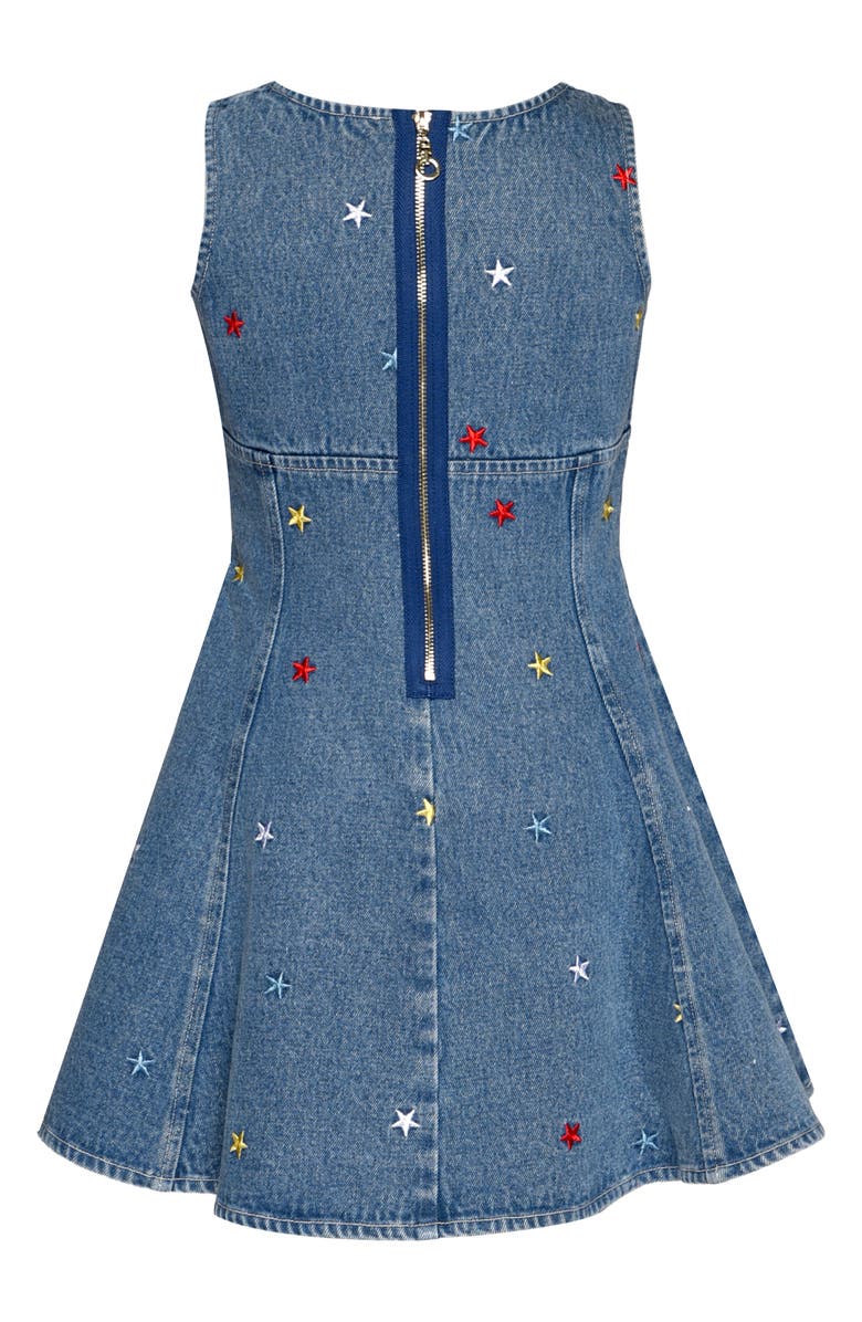 Hannah Banana Kids' Embroidered Fit & Flare Dress, Alternate, color, Blue Multi