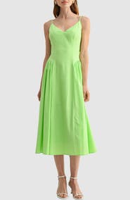 All in Favor Back Bow Fit and Flare Midi Dress