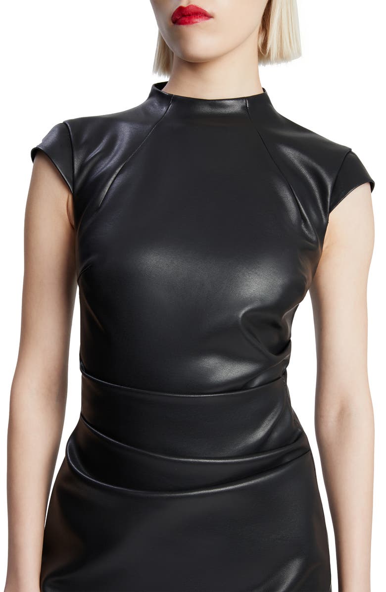 Bardot Naja Faux Leather Minidress, Alternate, color,