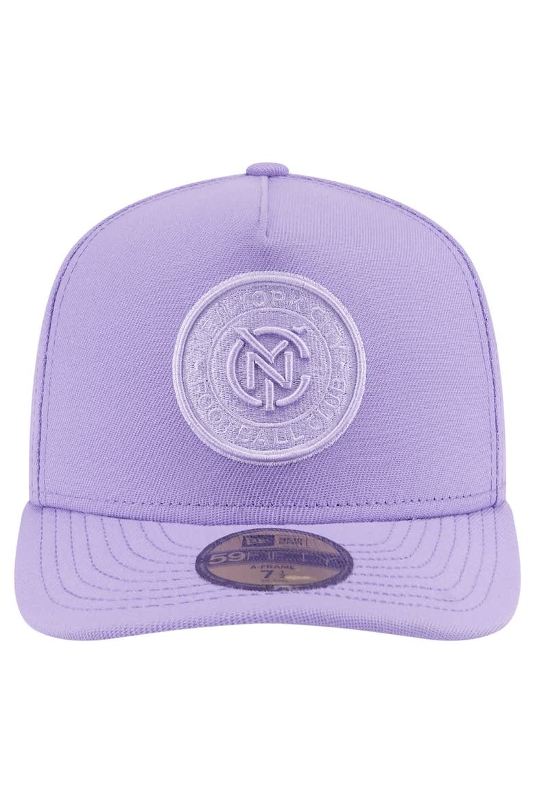Men's New Era Purple New York City FC Color Pack A-Frame 59FIFTY Fitted Hat, Alternate, color, Purple