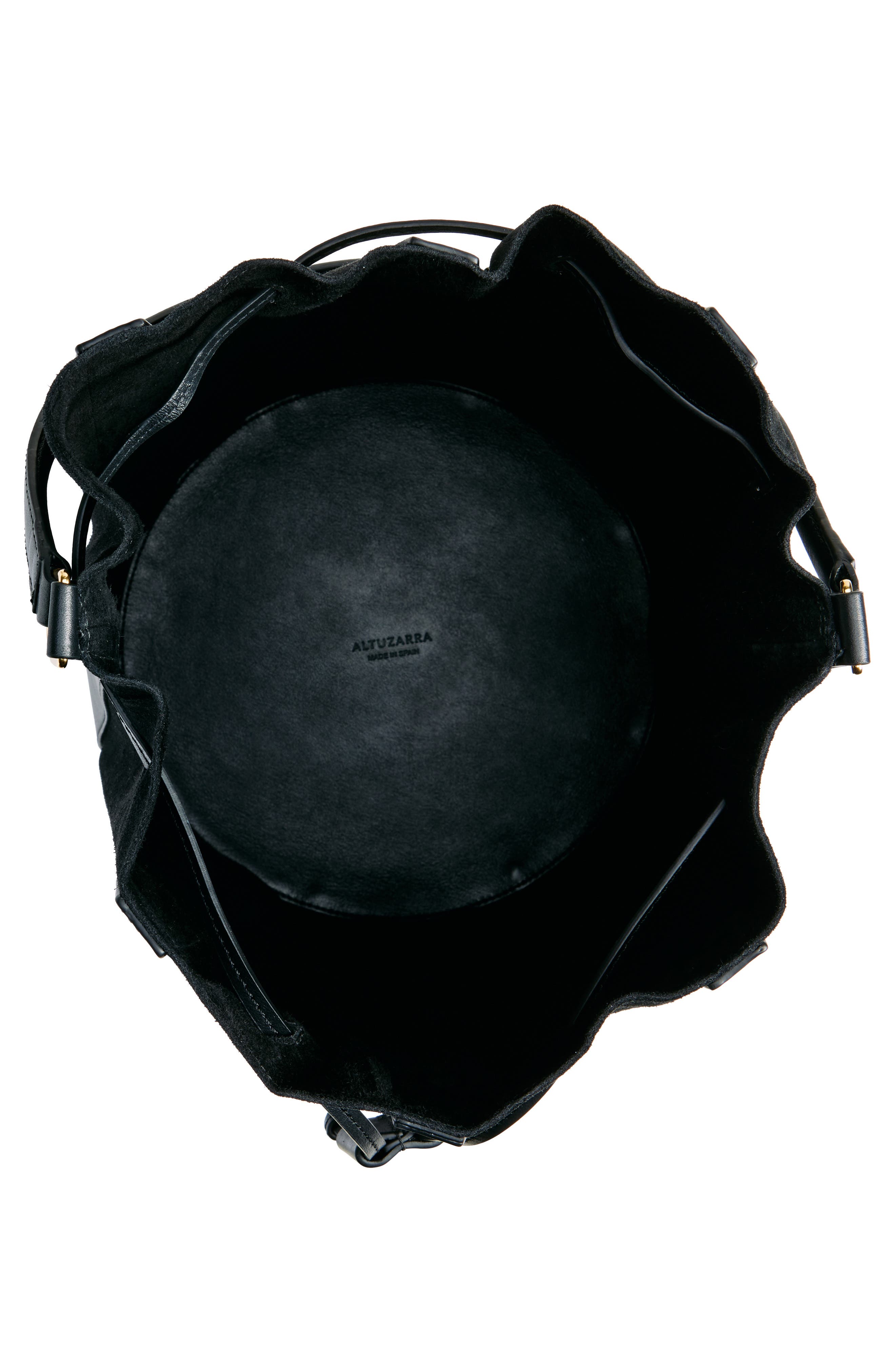Altuzarra Large Drum Canvas & Leather Bucket Bag, Alternate, color, 