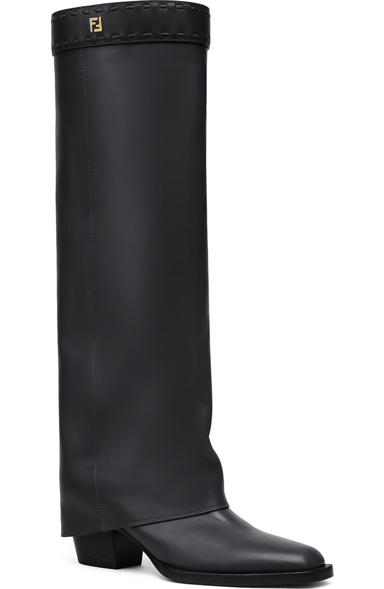 Fendi Show Knee High Boot, Main, color, Nero