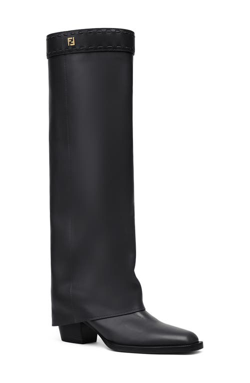 Fendi Black Leather Boots In Nero