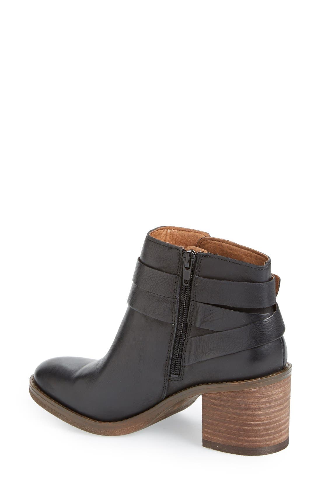 'Raisa' Moto Bootie, Alternate, color, BLACK LEATHER