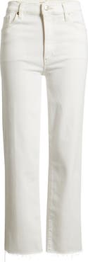 FRAME Le Sleek Raw Hem High Waist Straight Leg Jeans