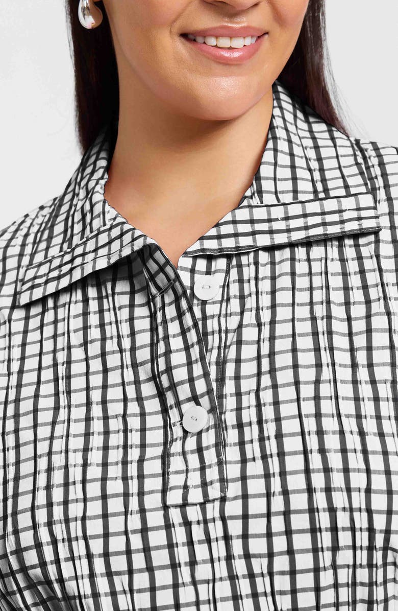 Foxcroft Sammy Crinkled Cotton Blend Top, Alternate, color, 