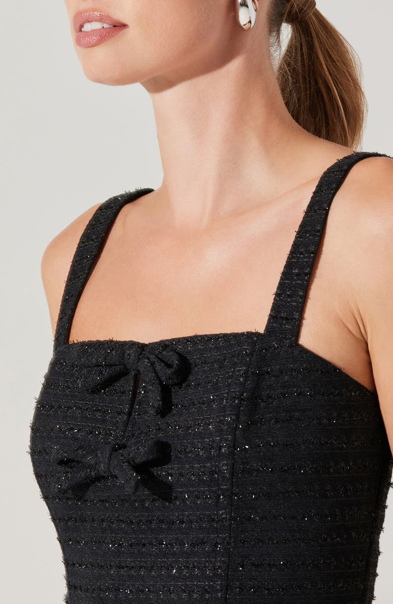 ASTR the Label Kiona Diamante Tweed Crop Top, Alternate, color, Black