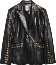 Cinq à Sept Milly Stud Detail Faux Leather Jacket