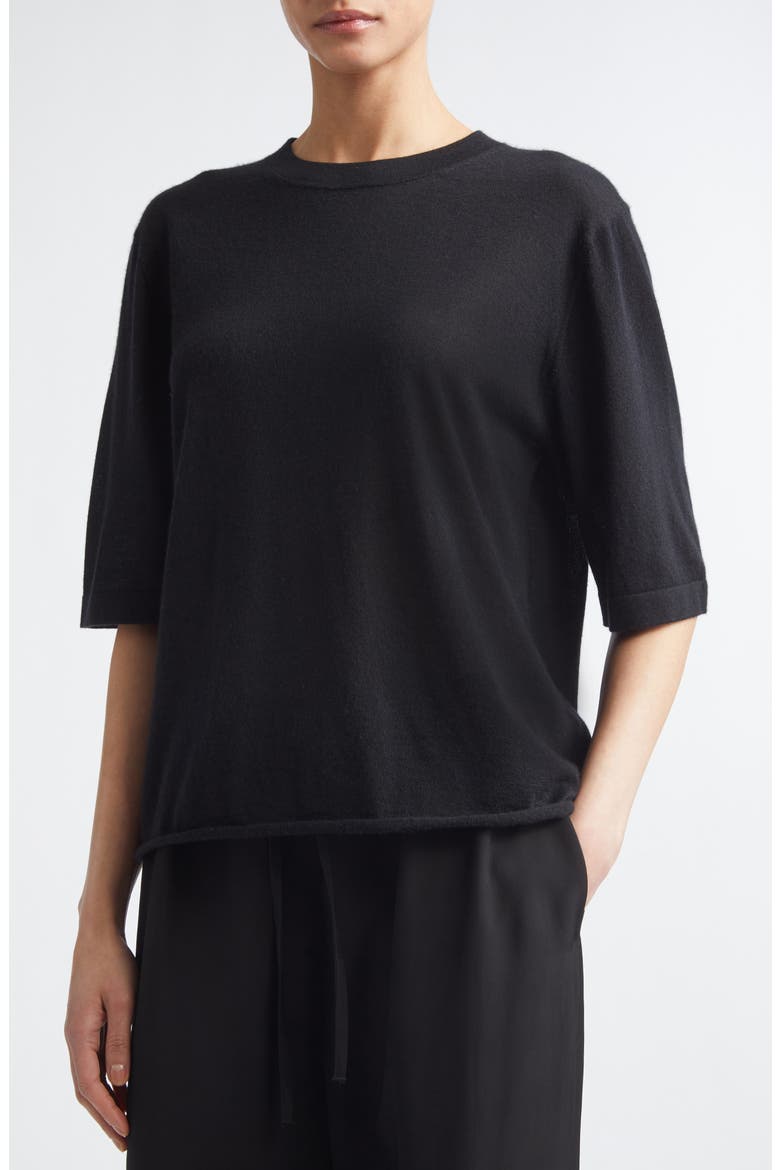 Nala Cashmere T-Shirt, Alternate, color, BLACK