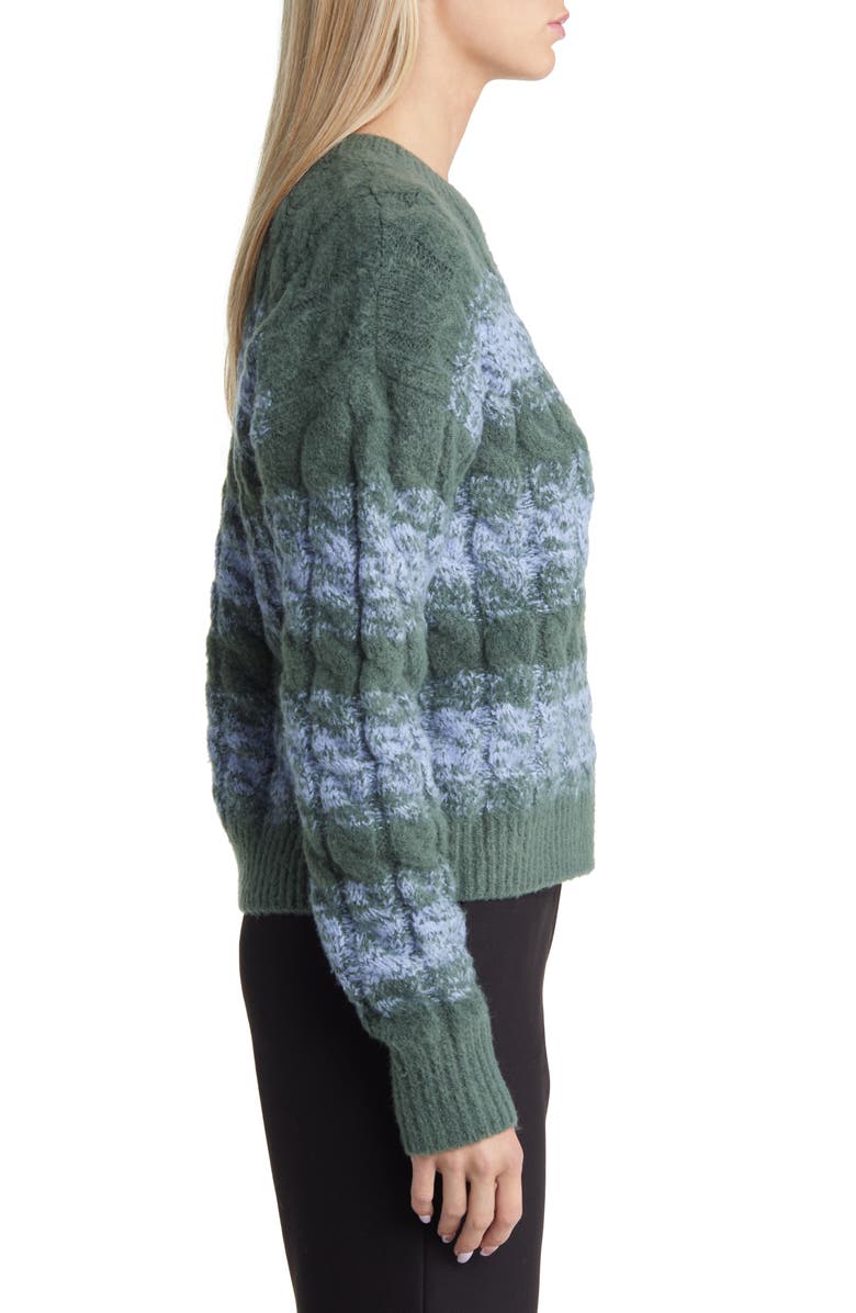 Open Edit Stripe Cable Sweater, Alternate, color, 