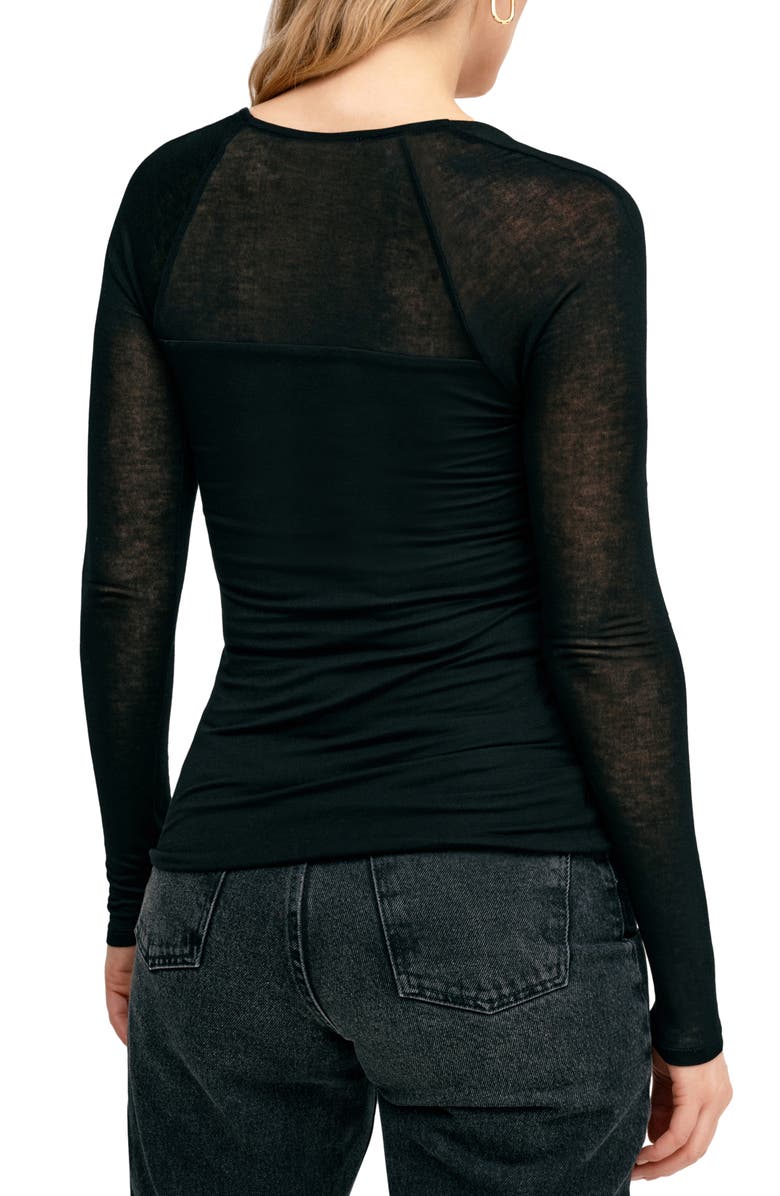 Marcella Lonnie Long Sleeve Top, Alternate, color, Black