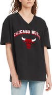 TOMMY JEANS Women's Tommy Jeans Black Chicago Bulls Ashley V-Neck T-Shirt