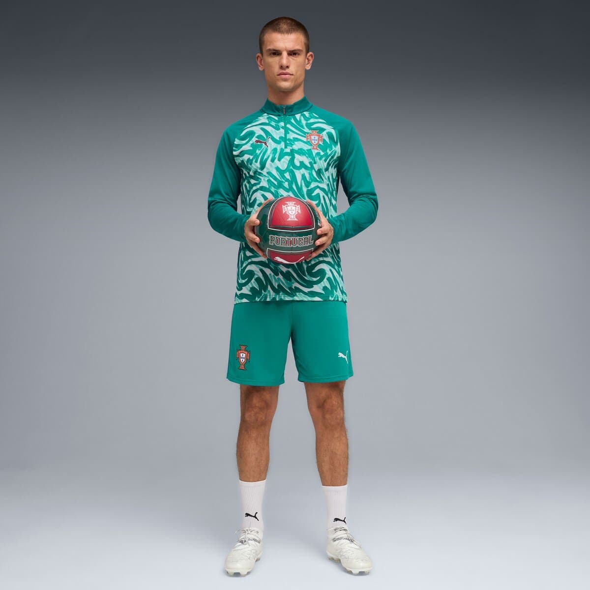 PUMA Men's Puma Green Portugal National Team Pre-Match Quarter-Zip Top ...