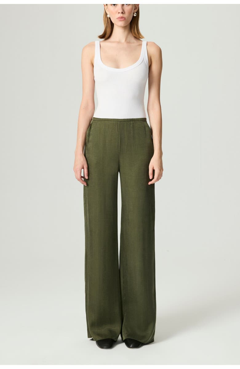 Nocturne Fluid Tailored Wide-Leg Pants, Alternate, color, Dark Green