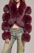 AZALEA WANG Loverboy Faux Leather Moto Jacket with Faux Fur Trim
