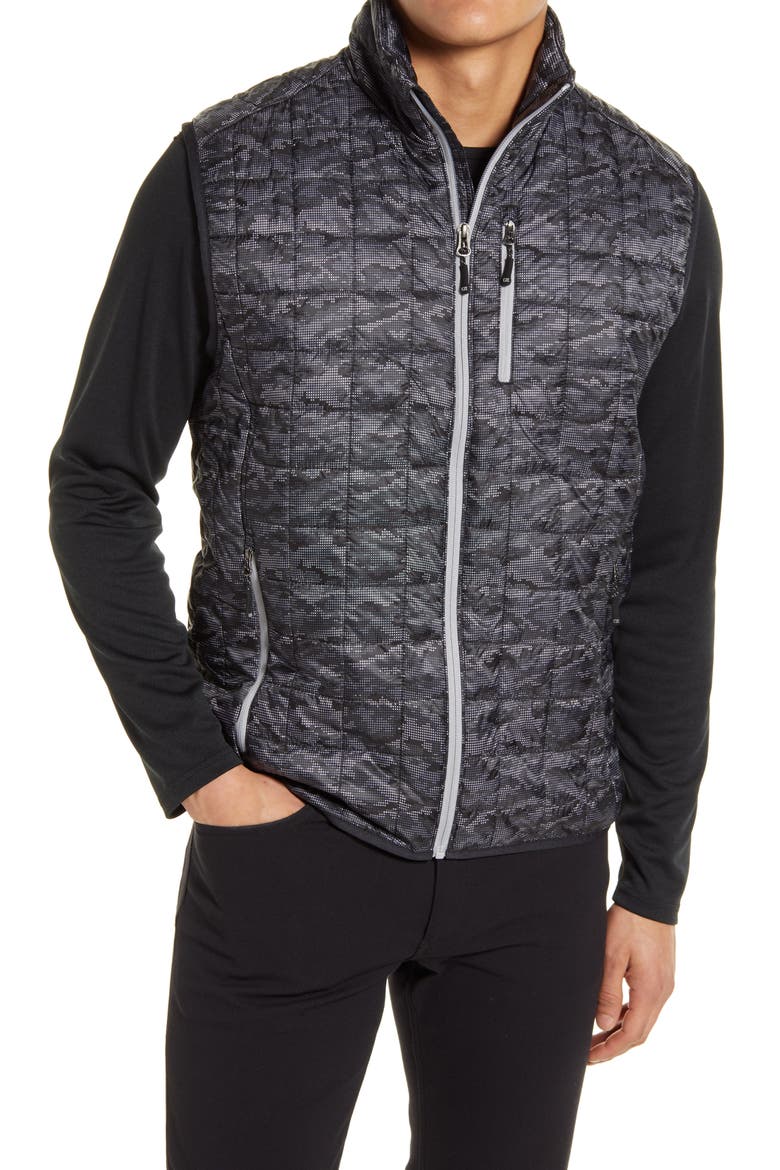 Rainier PrimaLoft® Printed Vest, Main, color, BLACK