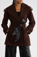7 For All Mankind Drop Waist Faux Suede Trench Jacket
