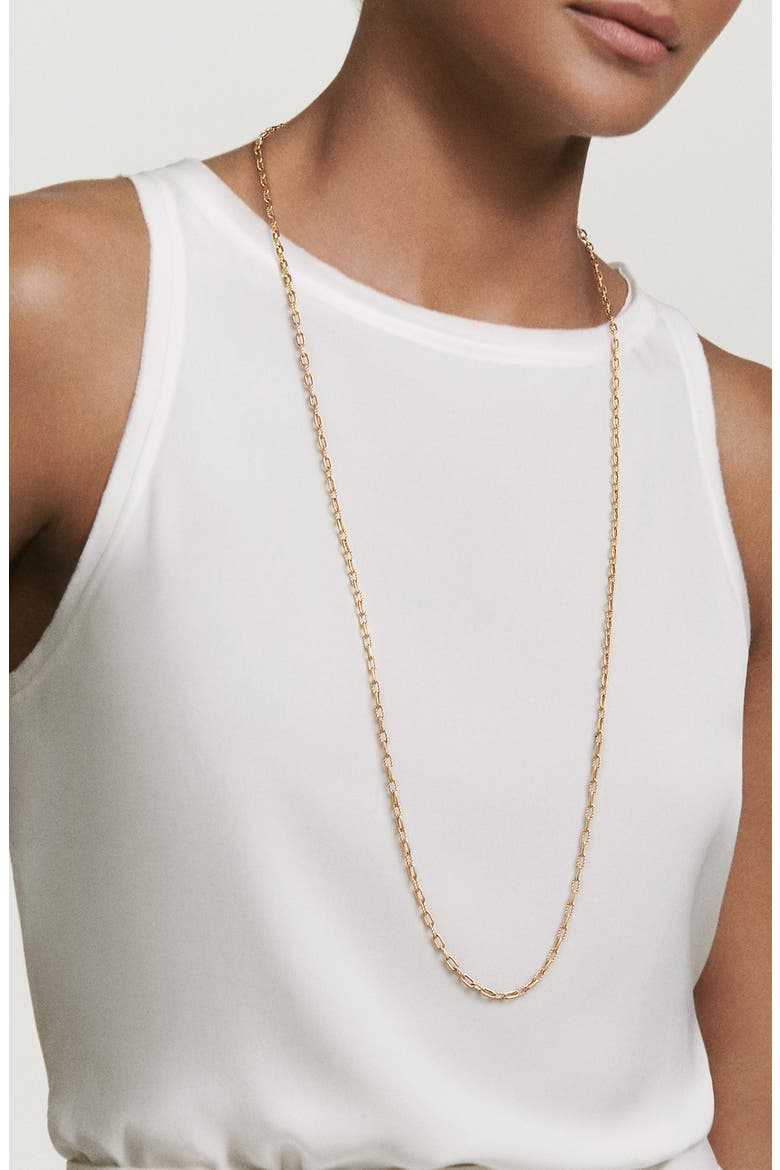 Madison Thin Chain Necklace in 18K Gold, Alternate, color, GOLD