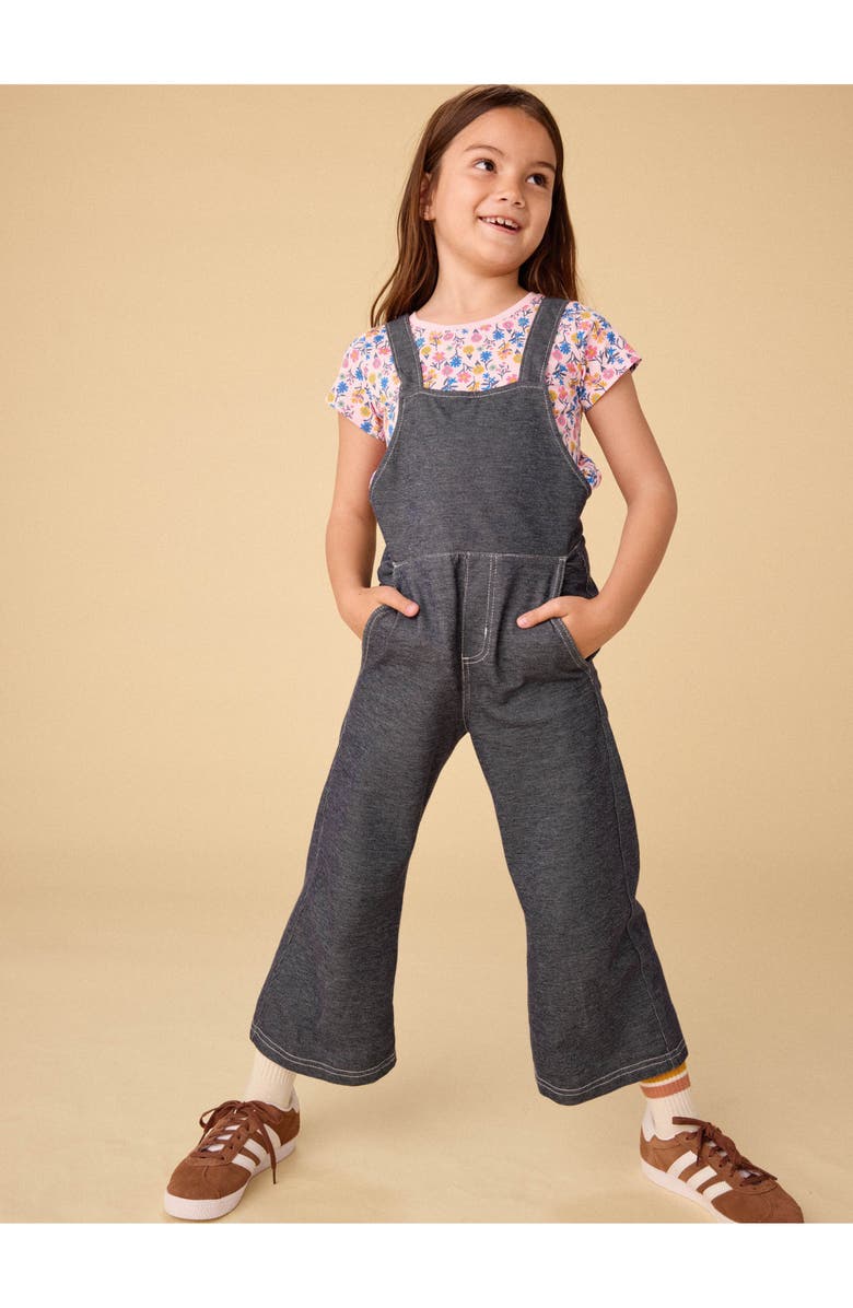 Tea Collection Wide Leg Denim-Like Overalls, Alternate, color, Indigo