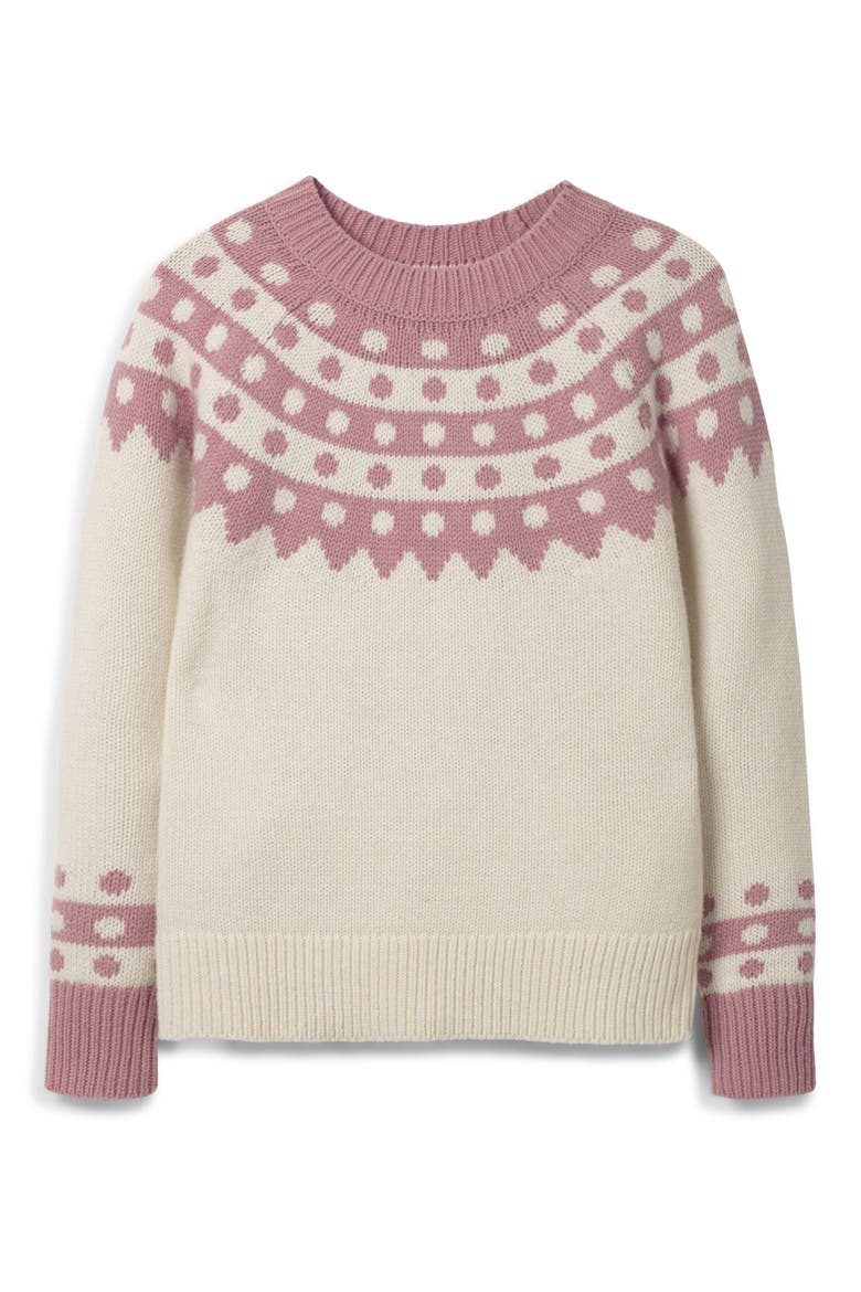 Rhea Dot Fair Isle Sweater, Alternate, color, IVORY/ PALE PINK