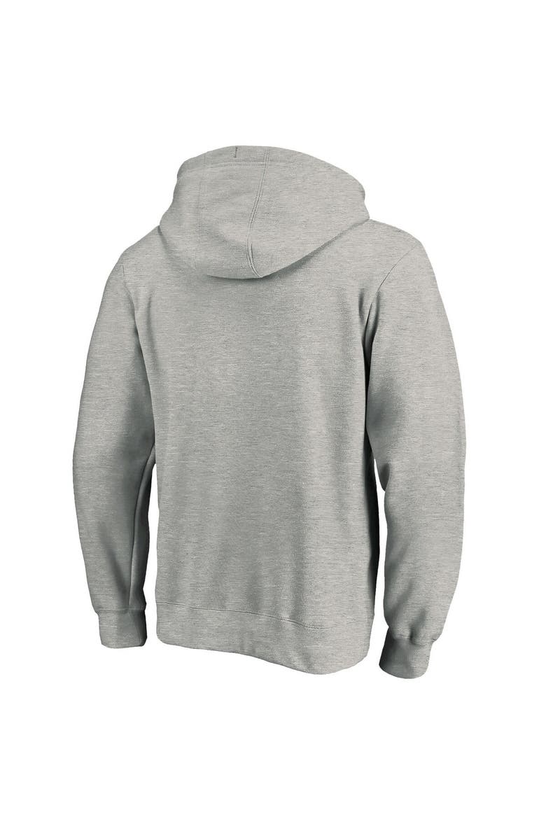 Men's Fanatics Branded Heather Gray Dallas Mavericks Team Primary Logo Fitted Pullover Hoodie, Alternate, color, Heather Gray