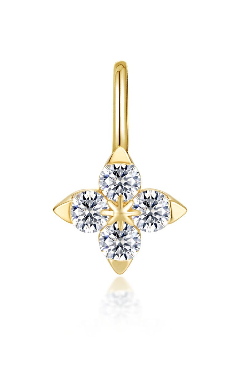 Lafonn Trillium Simulated Diamond Flower Charm Pendant, Main, color, 