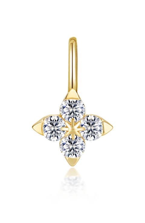 Trillium Simulated Diamond Flower Charm Pendant
