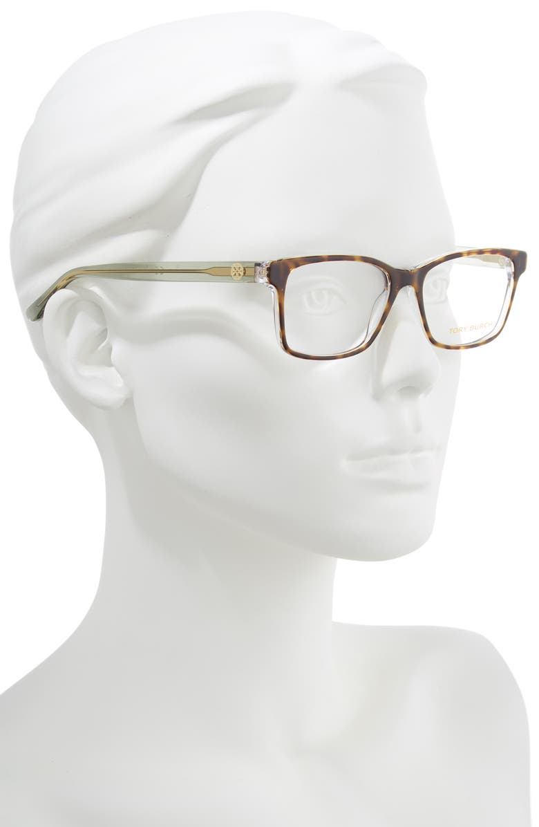 Tory Burch 52mm Rectangle Optical Glasses, Alternate, color,