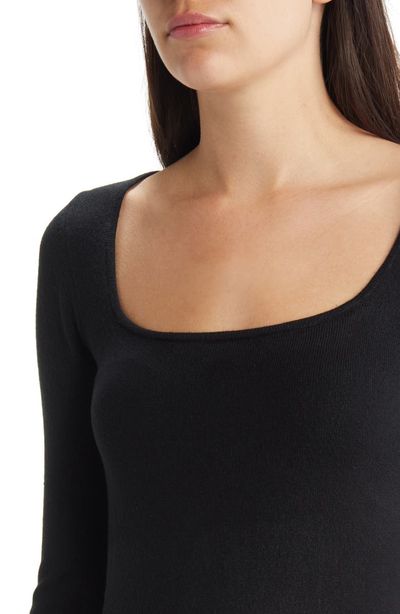 French Connection Babysoft Square Neck Long Sleeve Midi Dress, Alternate, color,