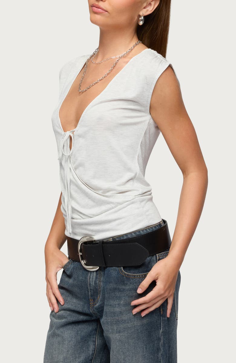 EDIKTED Tie Neck Wrap Top, Alternate, color, 