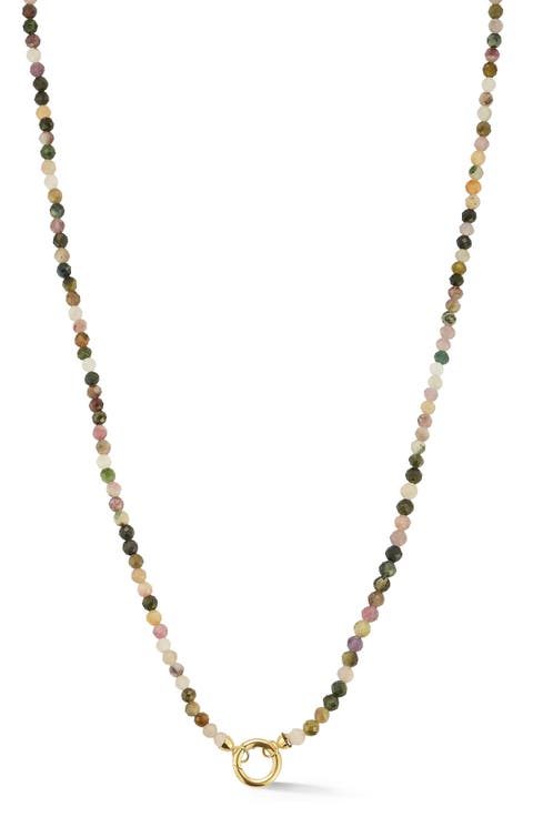 14K Gold Beaded Clasp Necklace