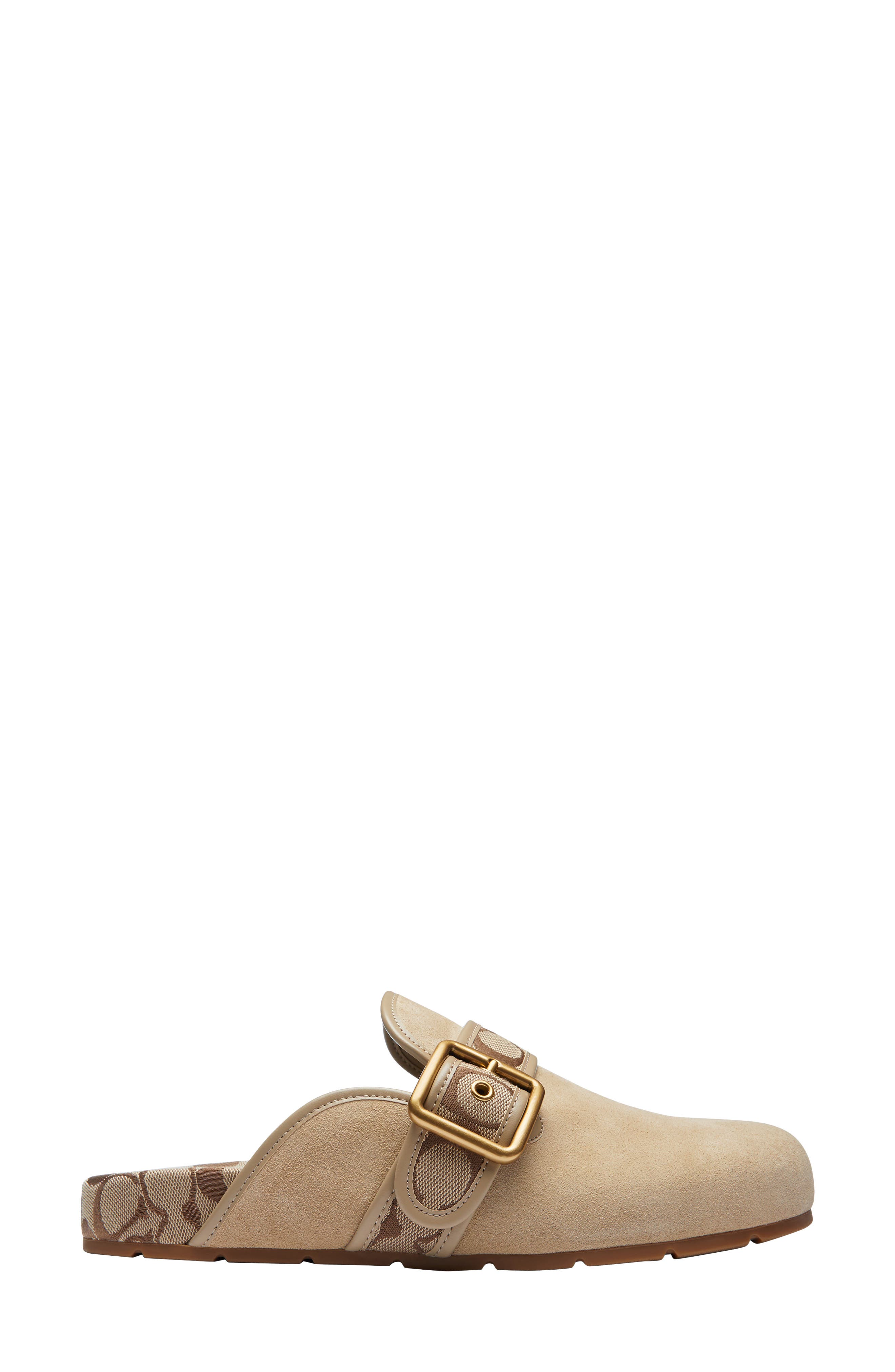 Archival Buckle Leather Clog, Alternate, color, OAT