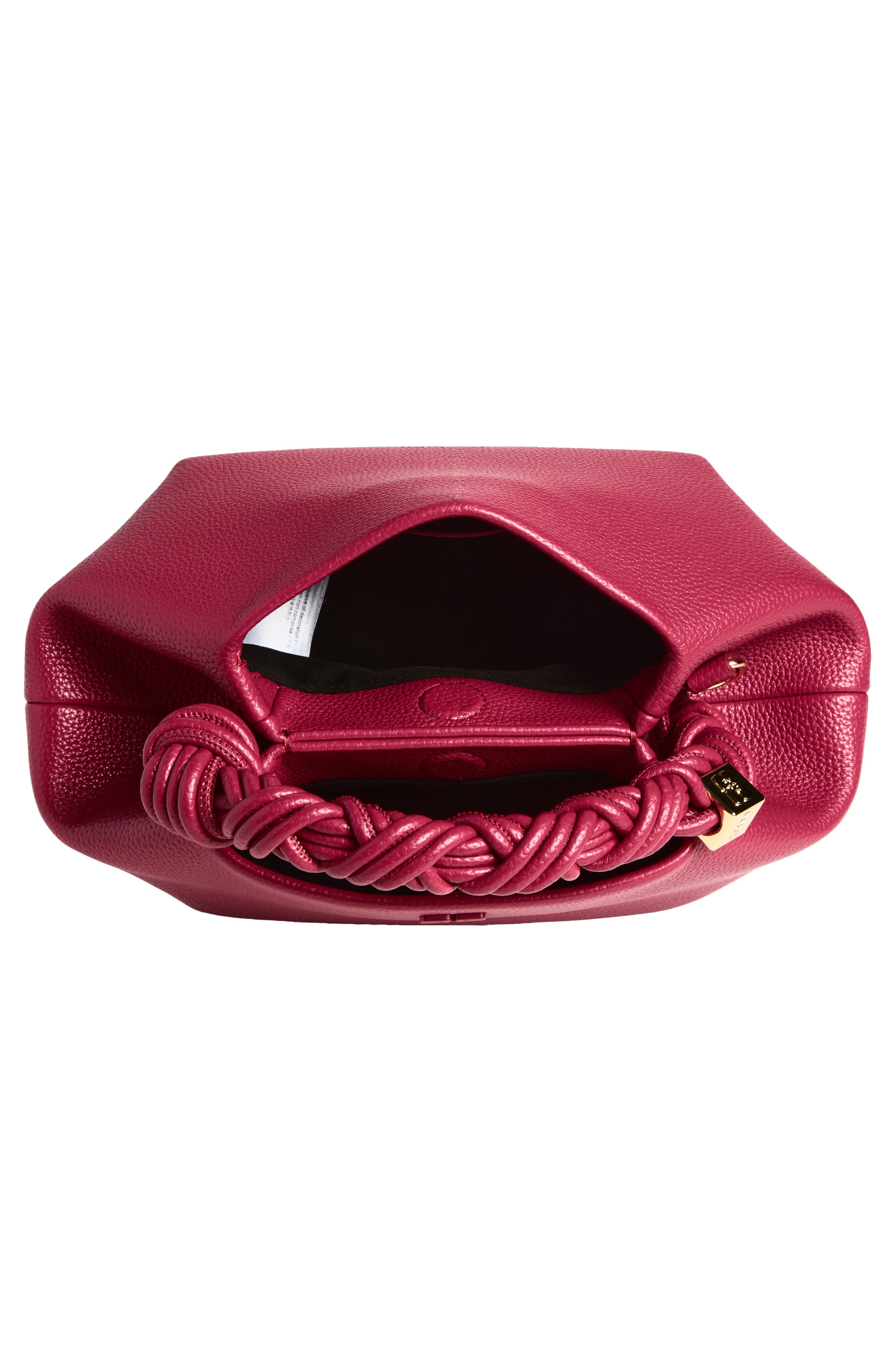 Ganni Small Bou Grained Faux Leather Top Handle Bag, Alternate, color, Persian Red
