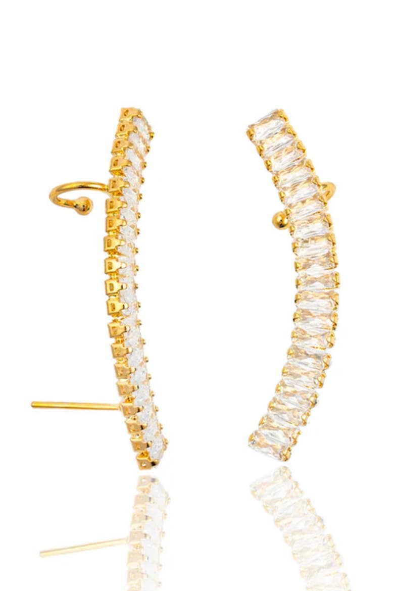 Izzy Crystal Crawler Earrings, Main, color, GOLD
