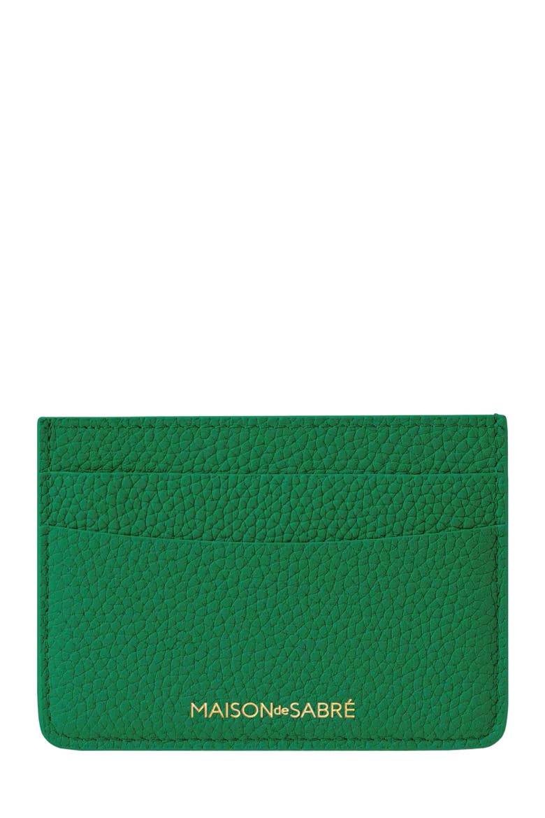 Leather Card Holder, Main, color, Emerald Green