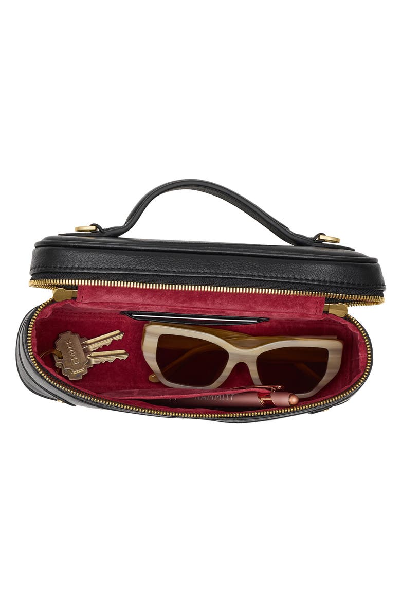 Vanna Leather Case, Alternate, color, BLACK/ BRUSHED GOLD