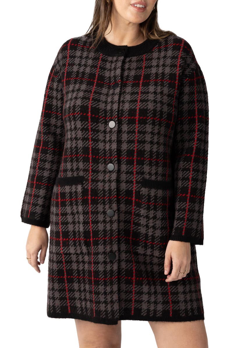 Sanctuary Plaid City Coat, Alternate, color,