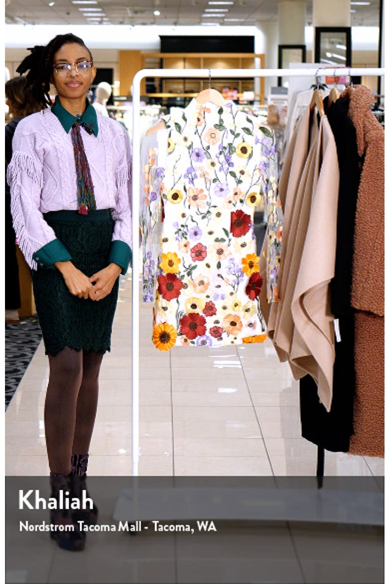 Floral Open Back Mock Neck Long Sleeve Minidress video