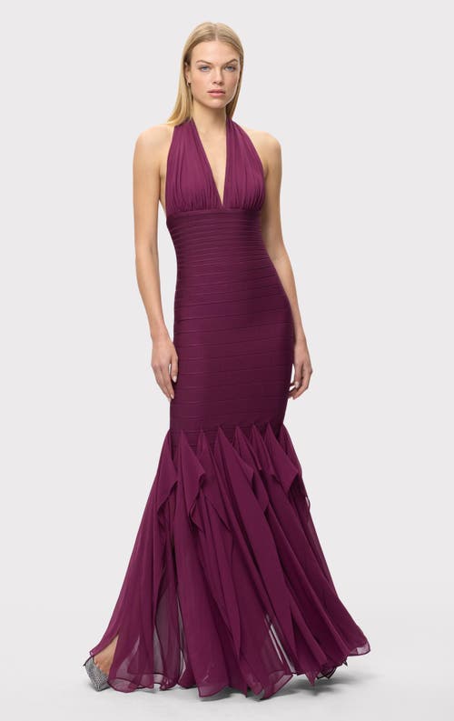 Herve Leger The Louisa Gown in Maraschino at Nordstrom, Size Large