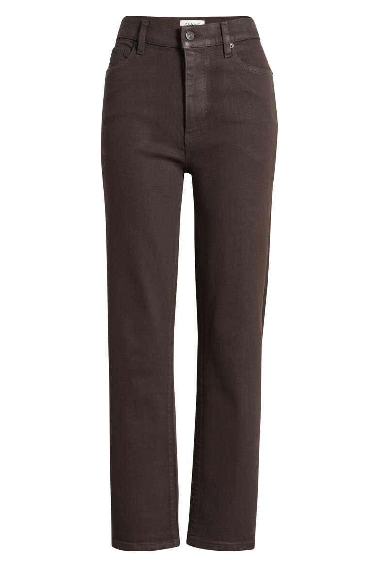 Le Sleek High Waist Ankle Straight Leg Jeans, Alternate, color, TRUFFLE COATED